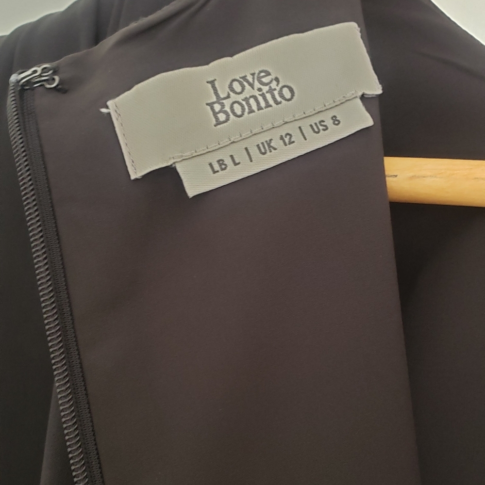Midi Love Bonito Black Dress Size 8 - Picture 8 of 12